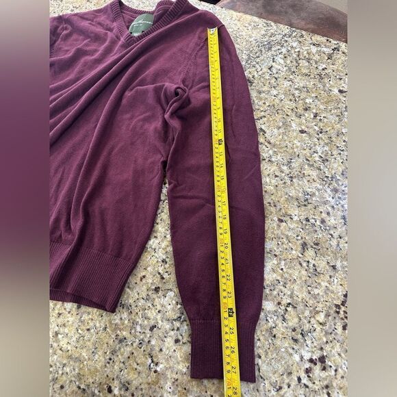 Eddie Bauer Men’s XL TALL Cotton Cashmere V Neck Maroon Long Sleeve Sweater EUC - Picture 5 of 11
